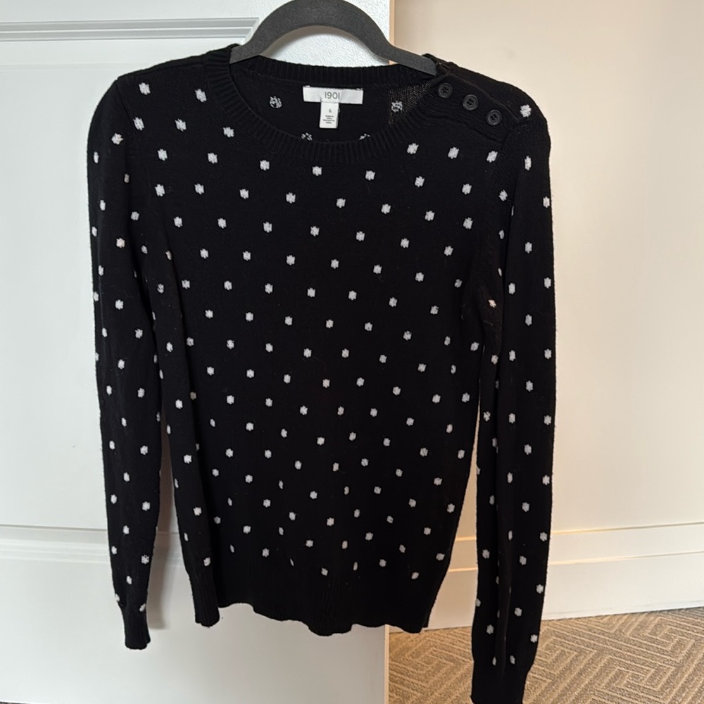Black and White Polka Dot Sweater